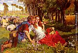 William Holman Hunt Wall Art - The Hireling Shepherd